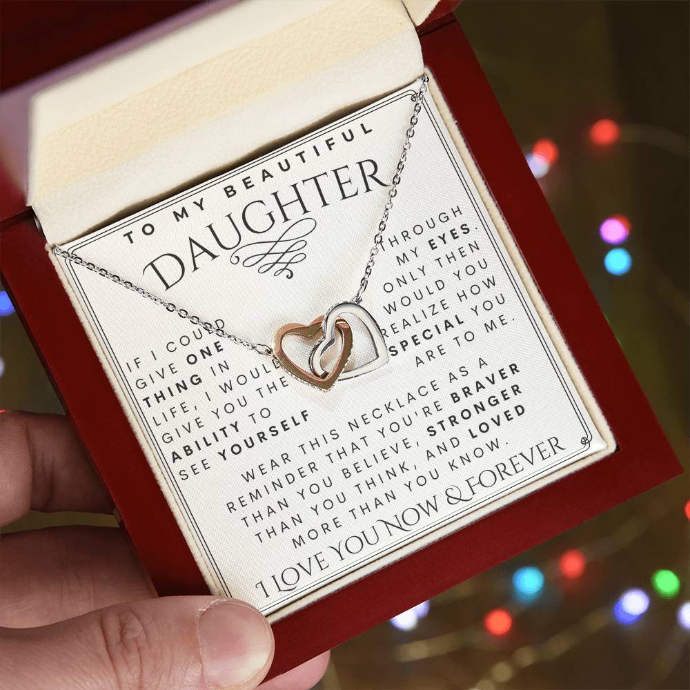 To My Daughter, Daughter Necklace, Daughter Birthday, Daughter Christmas Gift, Daughter Gift Ideas, Father Mother Daughter Gift