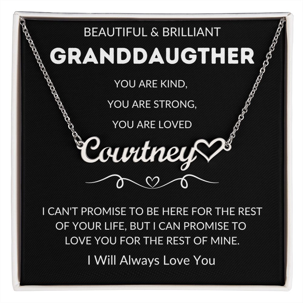 To My Granddaughter | Personalized Heart Name Necklace