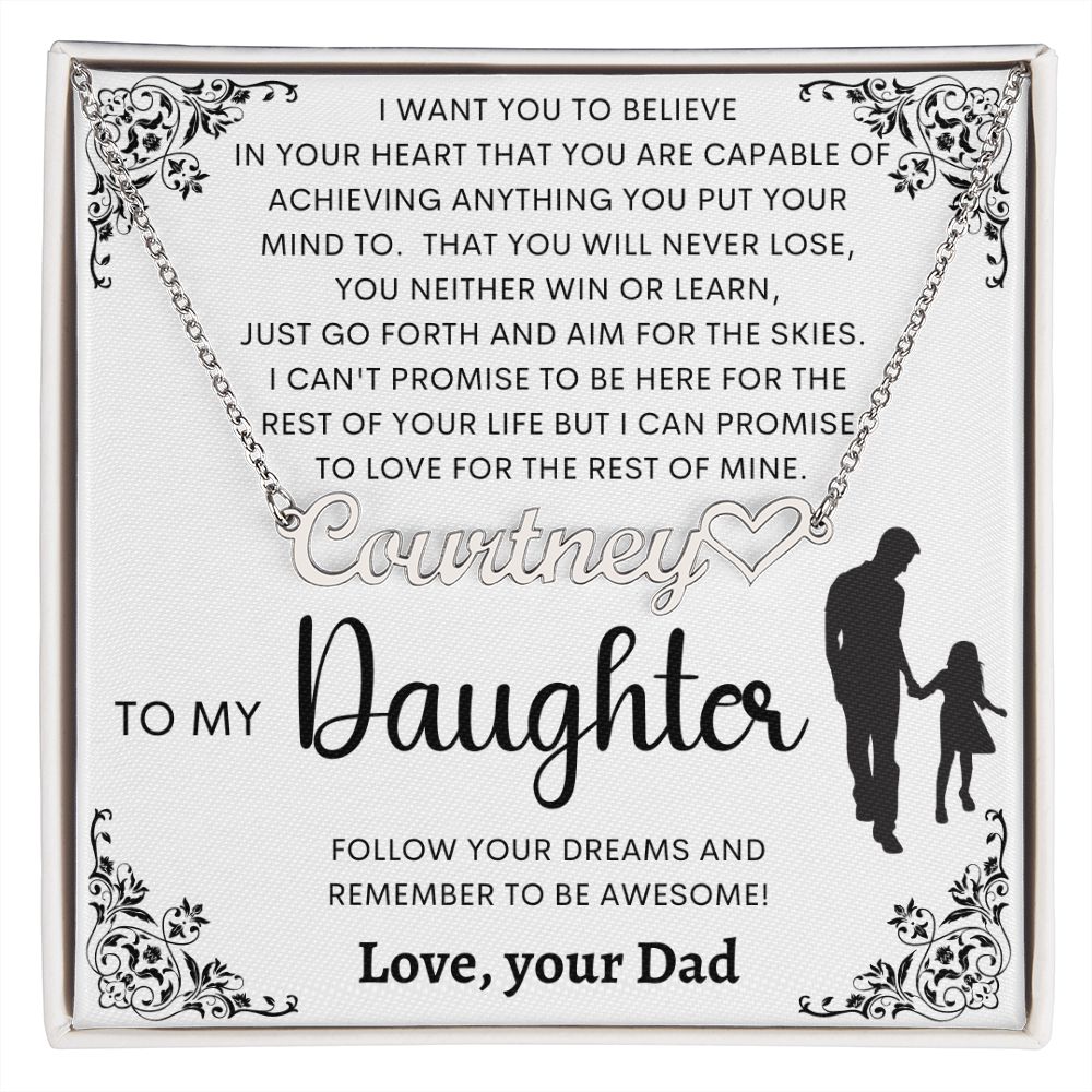 To My Daughter | Personalized Heart Name Necklace