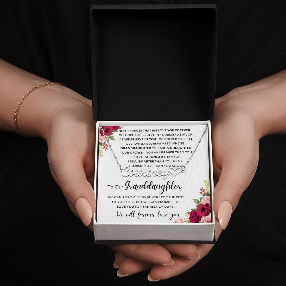 To Our Granddaughter | Personalized Heart Name Necklace
