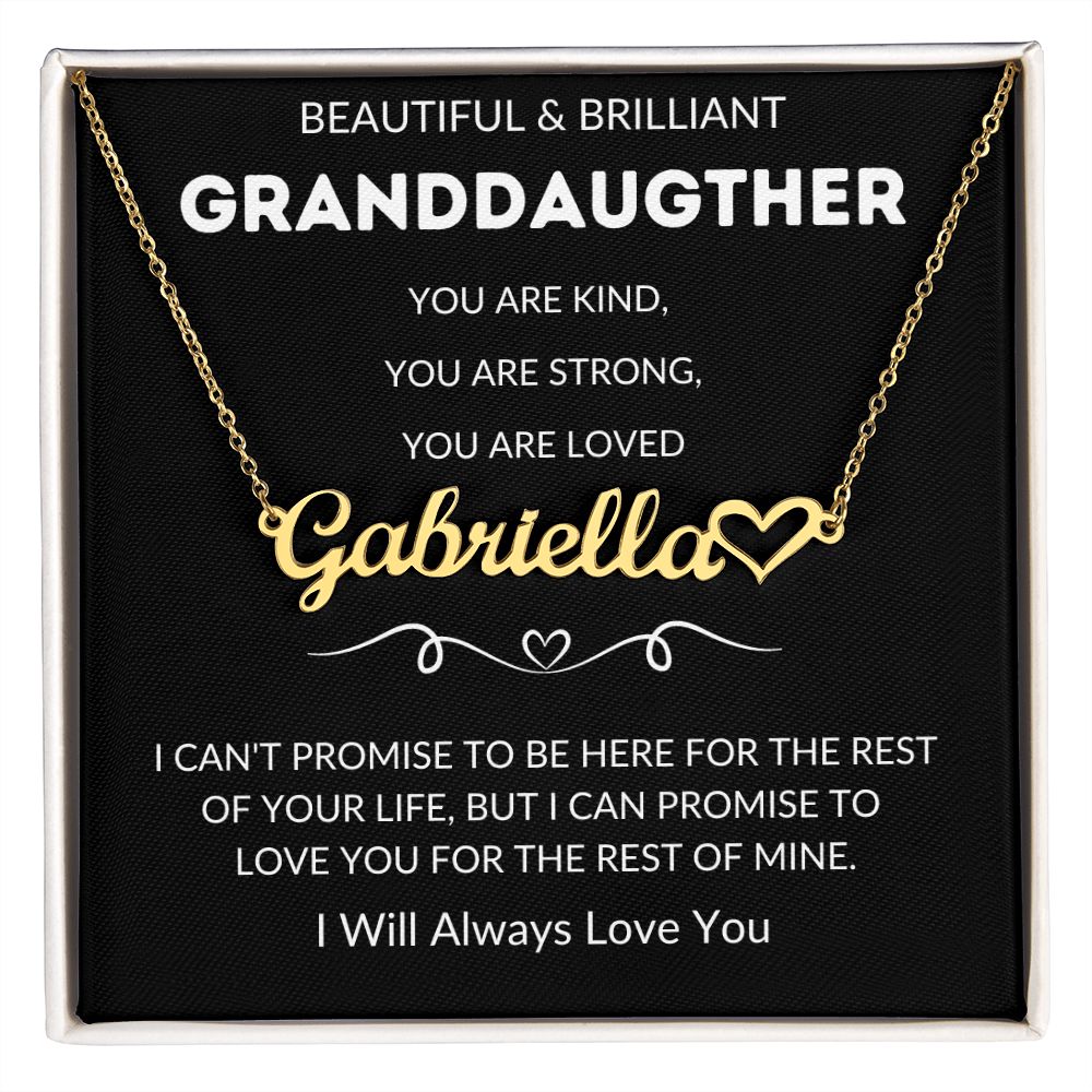 To My Granddaughter | Personalized Heart Name Necklace
