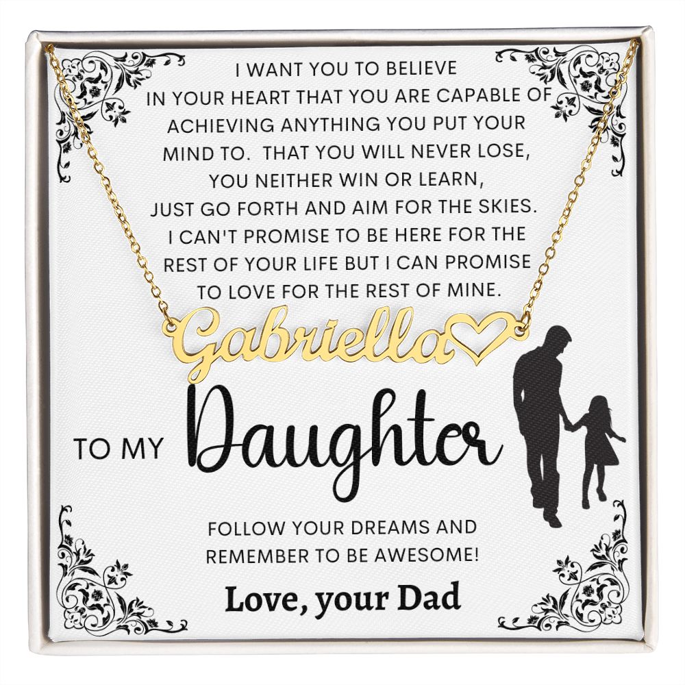 To My Daughter | Personalized Heart Name Necklace