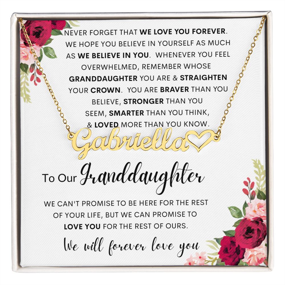 To Our Granddaughter | Personalized Heart Name Necklace