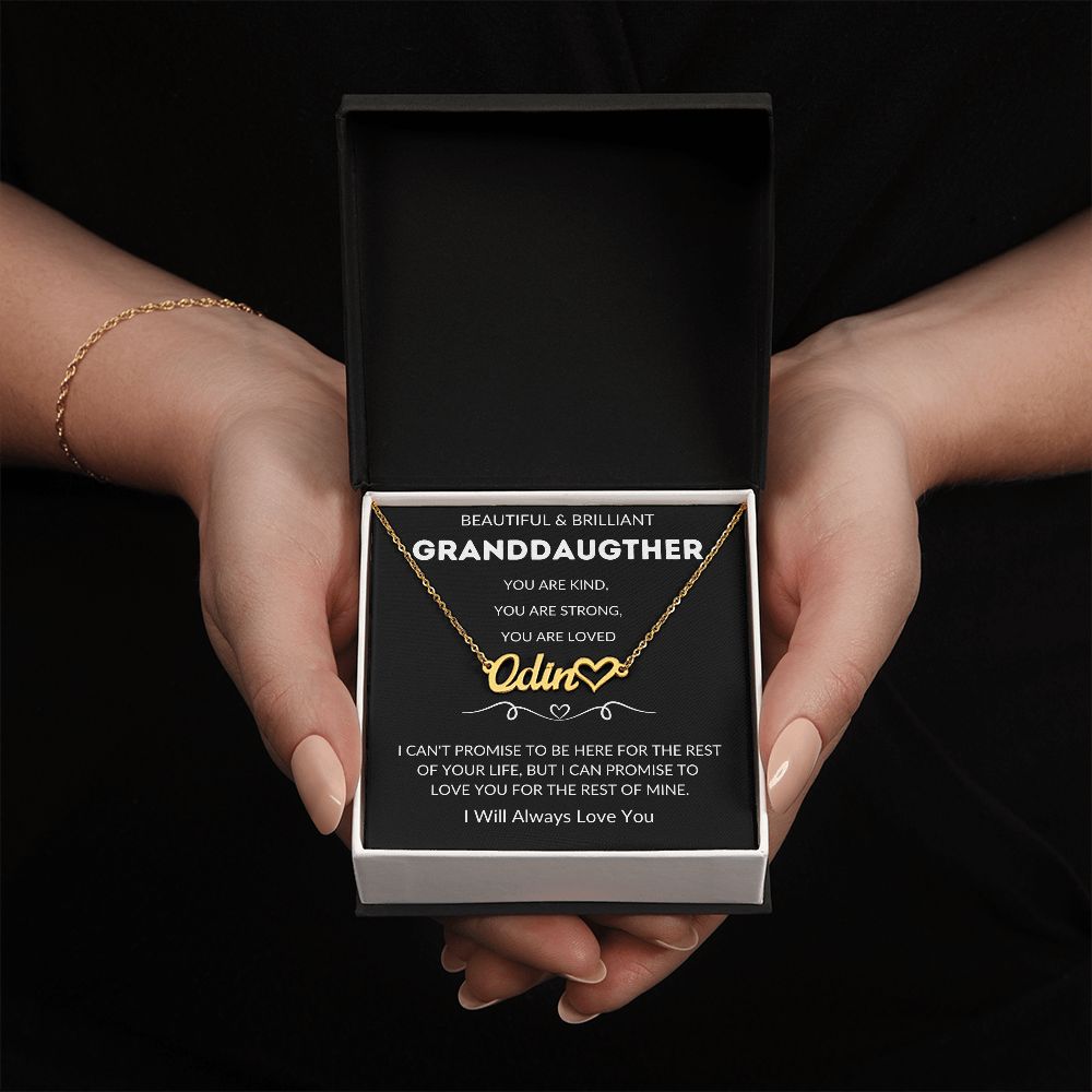 To My Granddaughter | Personalized Heart Name Necklace