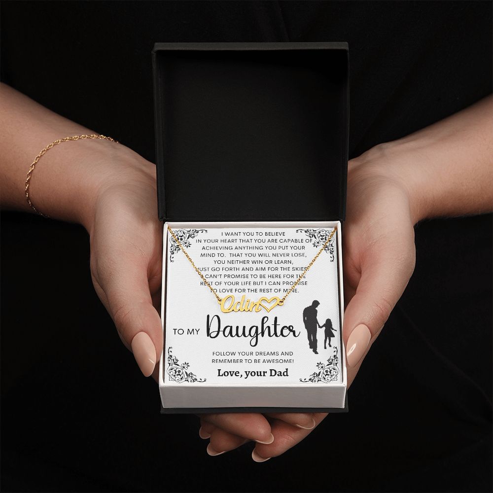 To My Daughter | Personalized Heart Name Necklace