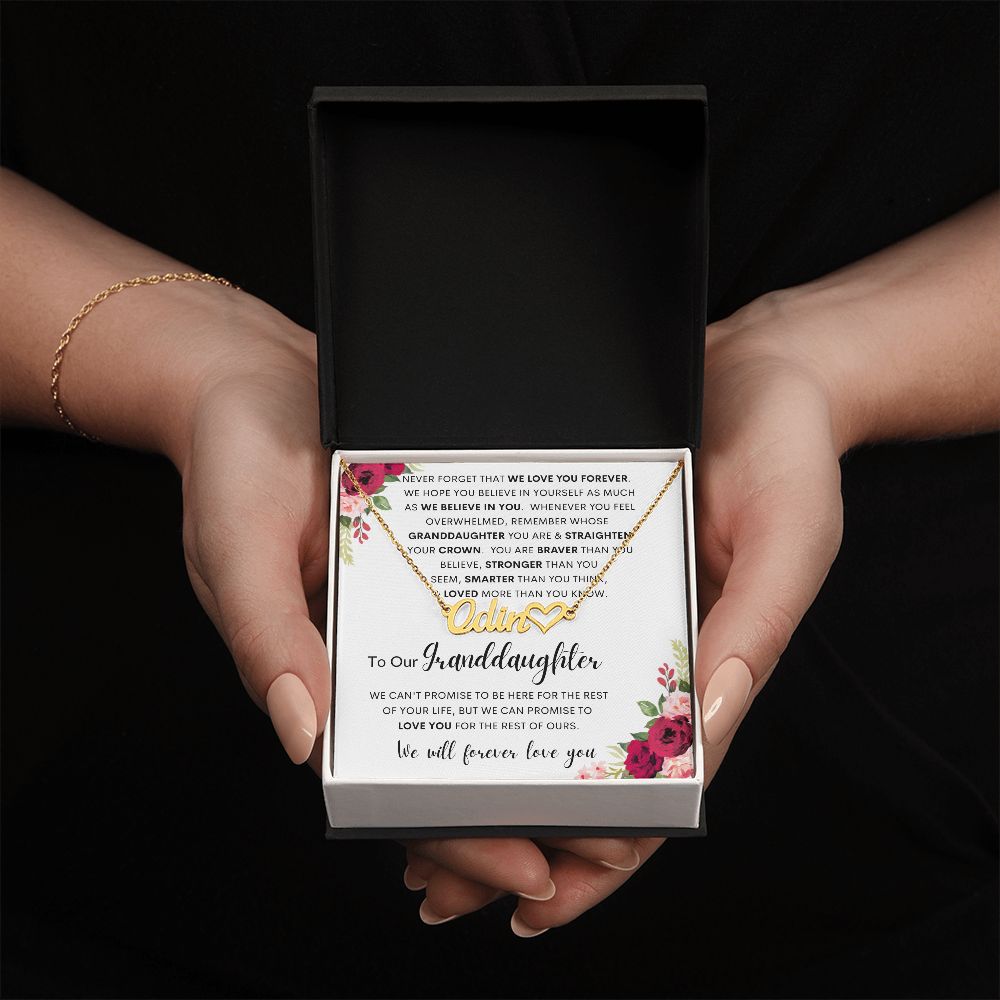 To Our Granddaughter | Personalized Heart Name Necklace