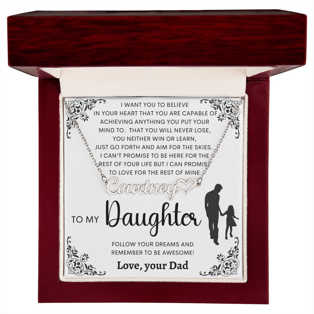 To My Daughter | Personalized Heart Name Necklace