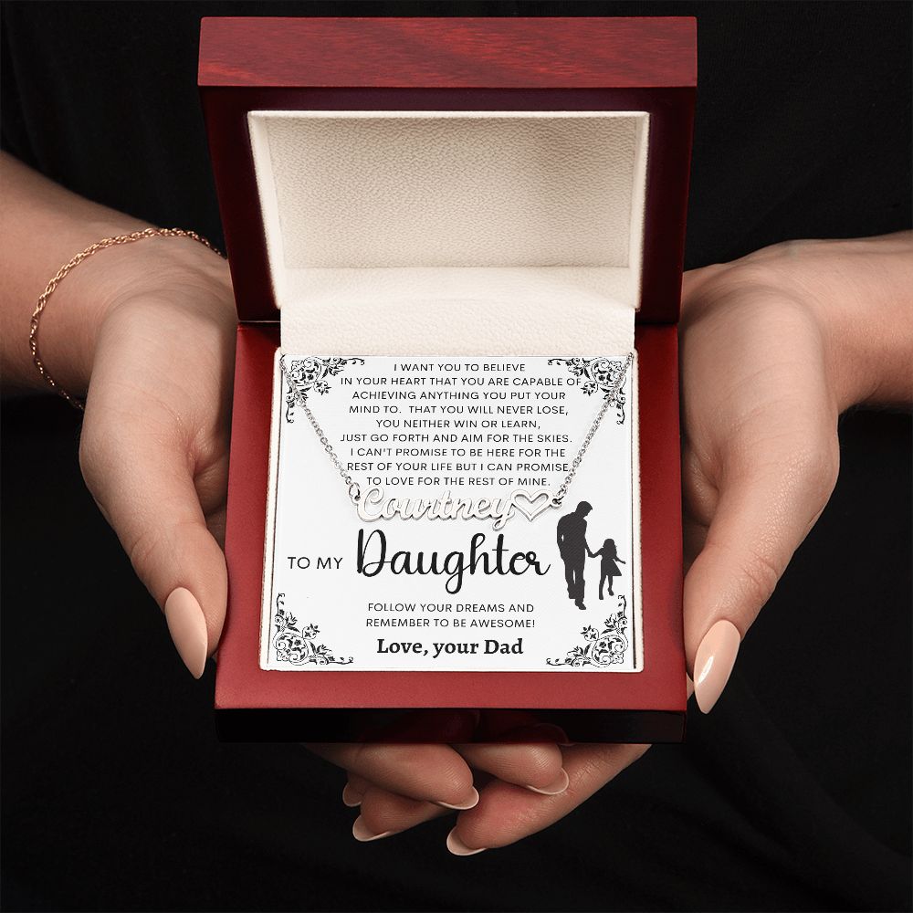 To My Daughter | Personalized Heart Name Necklace