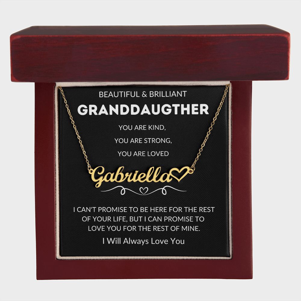 To My Granddaughter | Personalized Heart Name Necklace