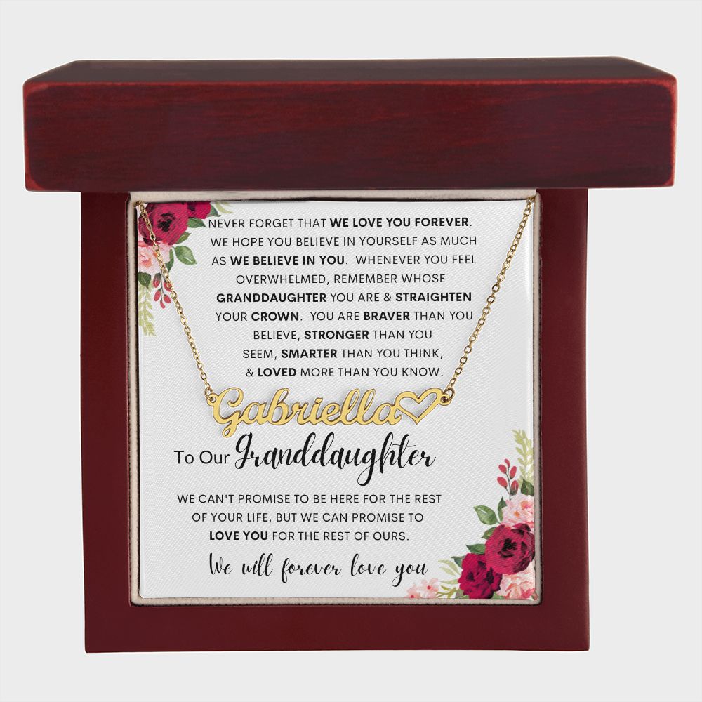 To Our Granddaughter | Personalized Heart Name Necklace