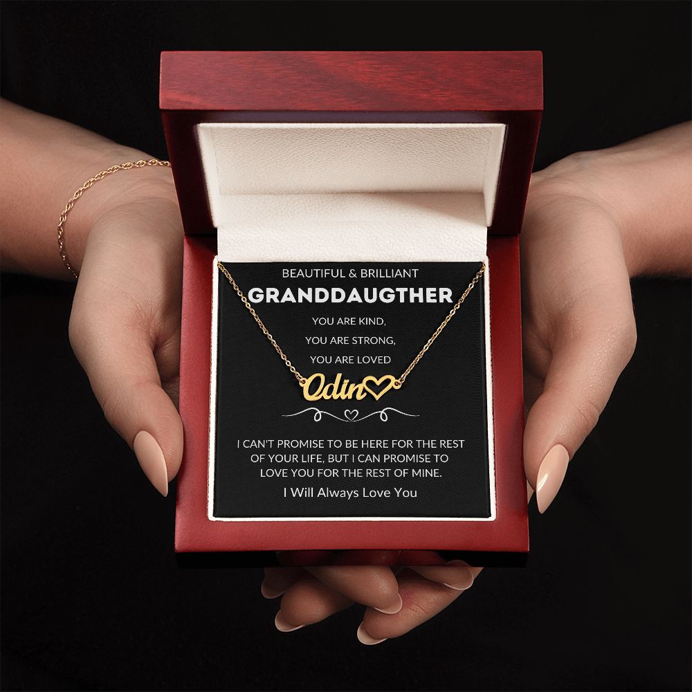 To My Granddaughter | Personalized Heart Name Necklace