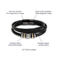 To My Husband Forever Love Bracelet - Engraved Sentiment - Soulmate Gift - Stainless Steel & Vegan Leather - Thoughtful Anniversary Present