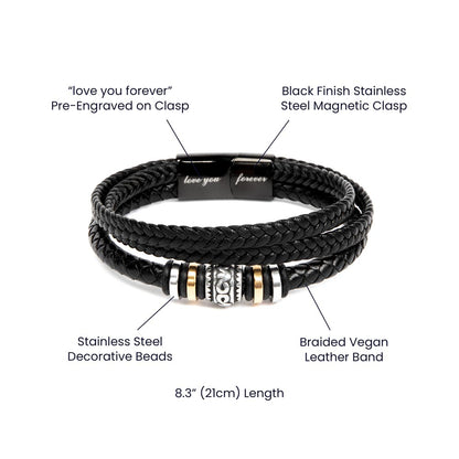 To My Grandson - Men's "Love You Forever" Bracelet