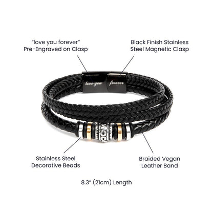 To My Grandson from Grandpa | Men's "Love You Forever" Bracelet