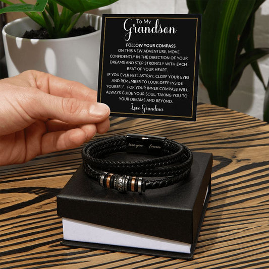 To My Grandson | Men's "Love You Forever" Bracelet