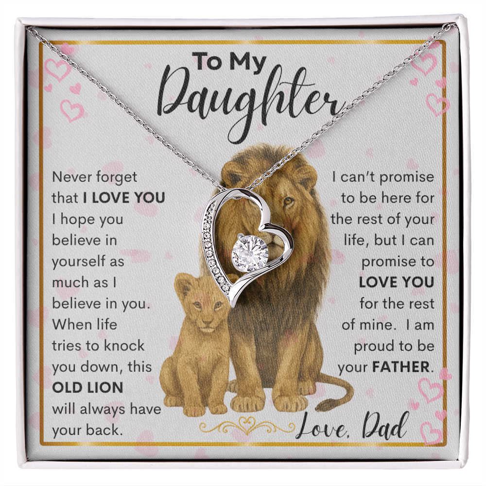 Gift for Daughter "Never Forget" Forever Love Necklace