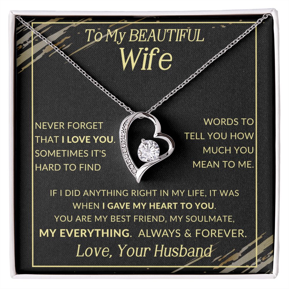 To My Beautiful Wife | Forever Love Necklace