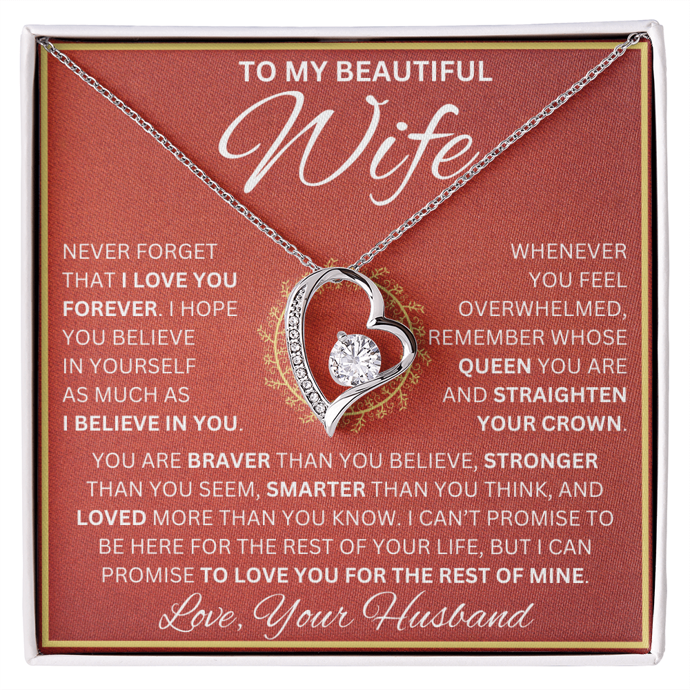 Gift for Wife "Never Forget I Love You" Love Knot Necklace