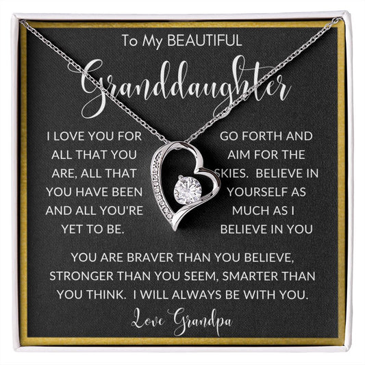 To My Beautiful Granddaughter from Grandpa | Forever Love Necklace