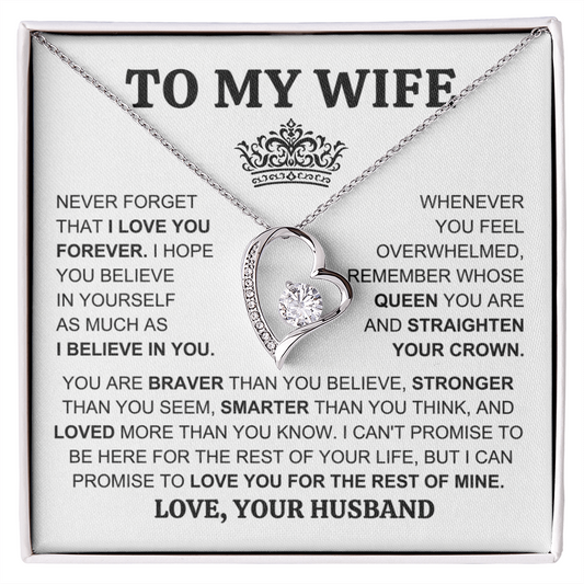 Gift for Wife "You Are My Queen" Forever Love Necklace