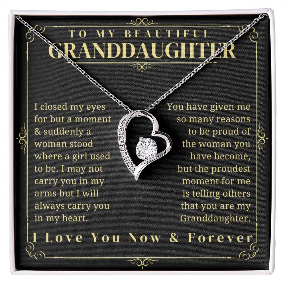 To My granddaughter - Granddaughter Gift - Granddaughter Necklace - Birthday Necklace - Graduation Gift - Gift from Grandma/Grandpa