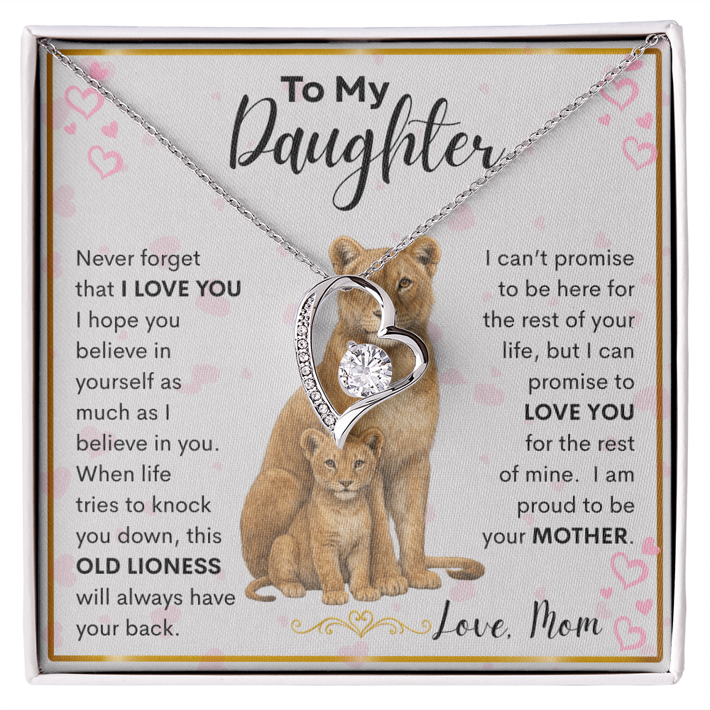 Gift for Daughter "Never Forget" Forever Love Necklace