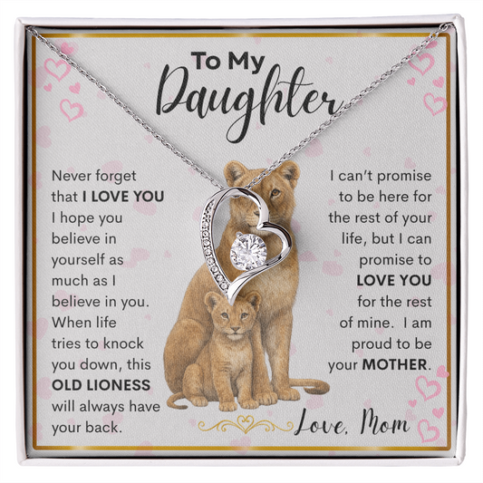 Gift for Daughter "Never Forget" Forever Love Necklace