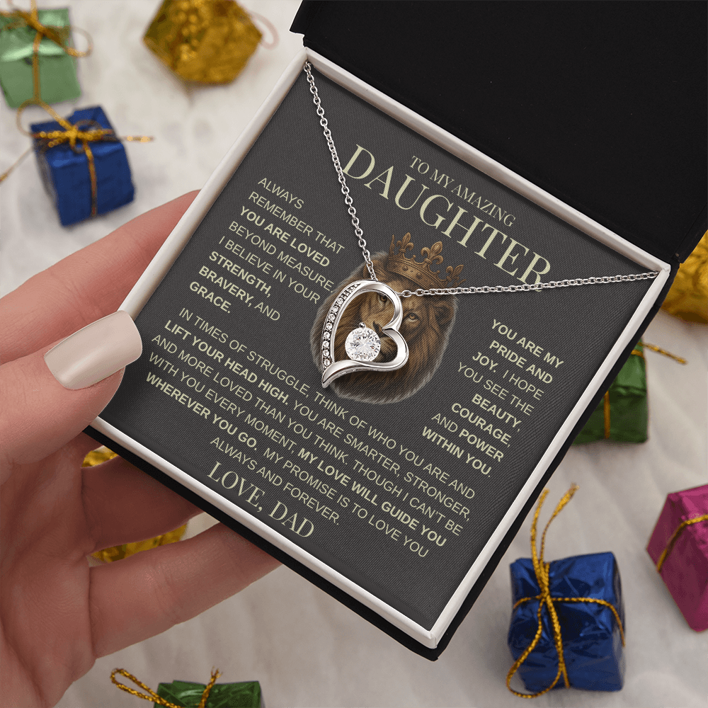 Gift For Daughter From "Never Forget That I Love You" Love Knot Necklace