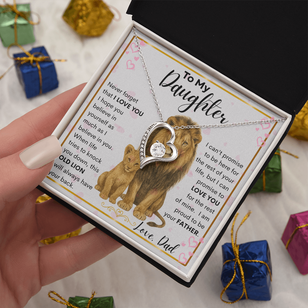 Gift for Daughter "Never Forget" Forever Love Necklace