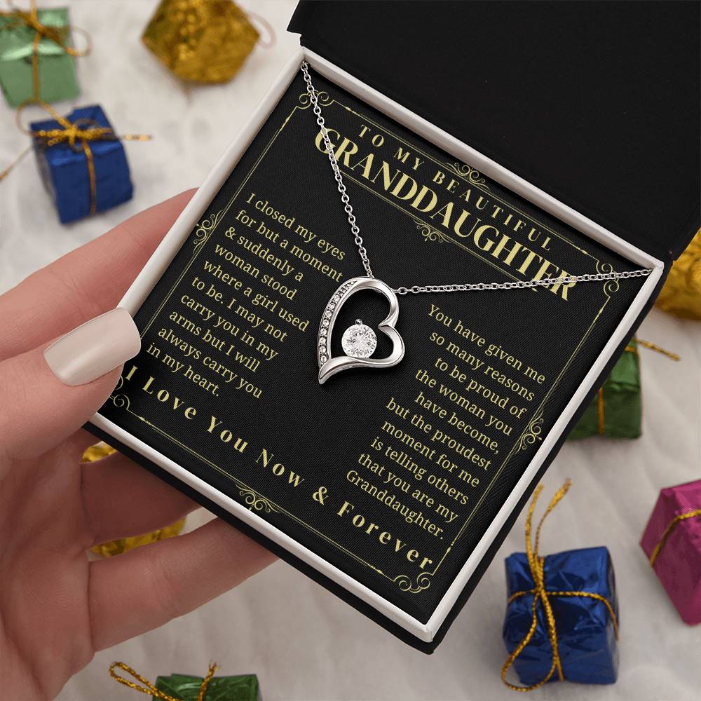 To My granddaughter - Granddaughter Gift - Granddaughter Necklace - Birthday Necklace - Graduation Gift - Gift from Grandma/Grandpa