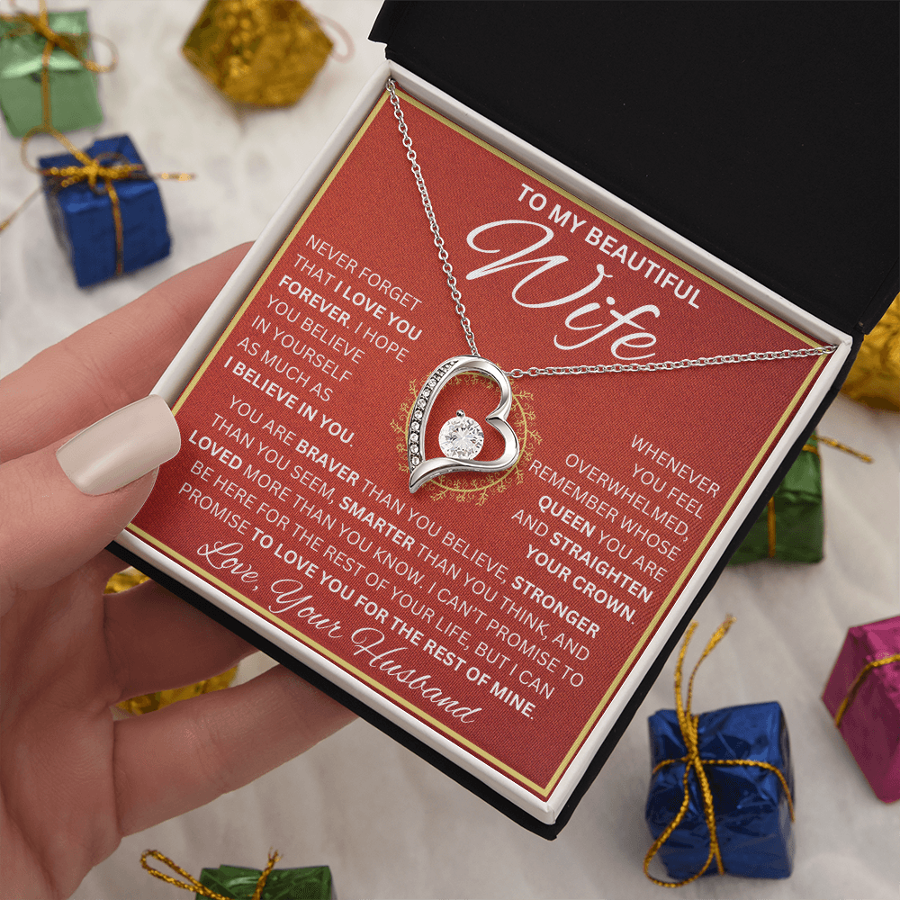 Gift for Wife "Never Forget I Love You" Love Knot Necklace