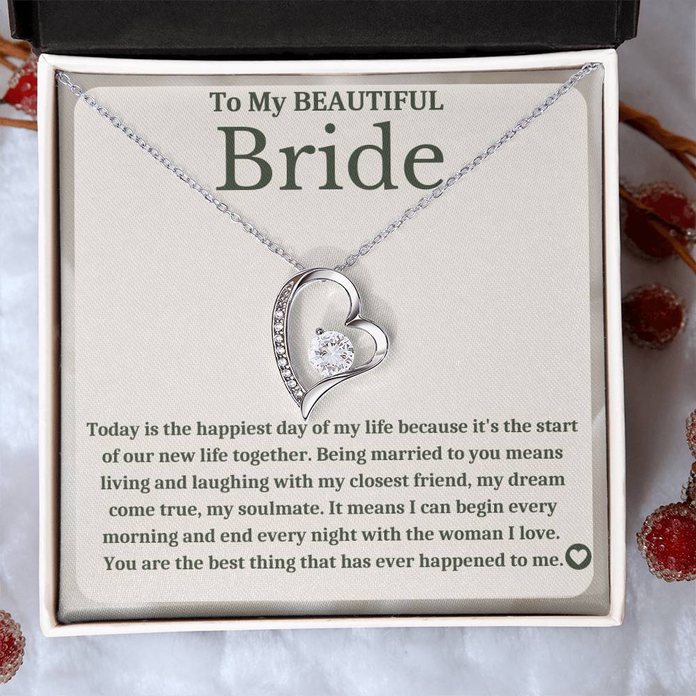 To My Bride - Bride Gift From Groom, Wedding Day Gift, Groom to Bride, Jewelry Gift from Groom to Bride, Beautiful Bride Necklace, To My Bride From Groom