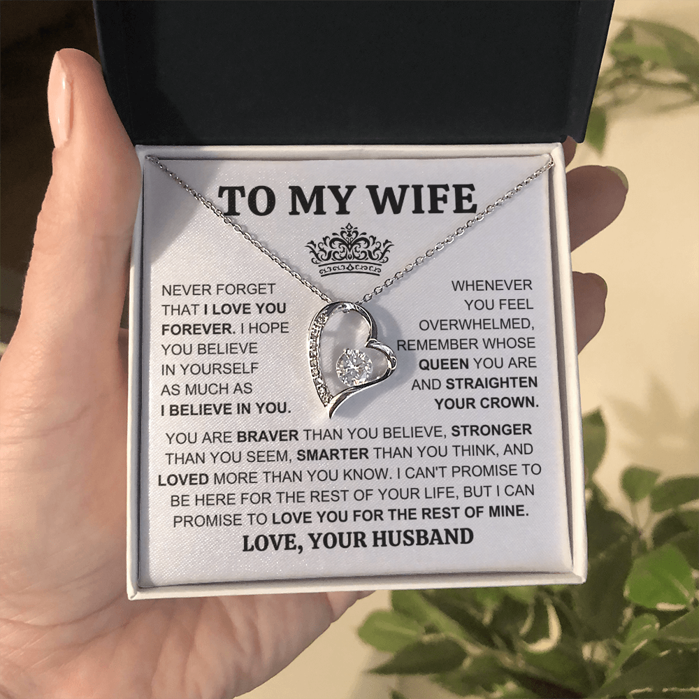 Gift for Wife "You Are My Queen" Forever Love Necklace