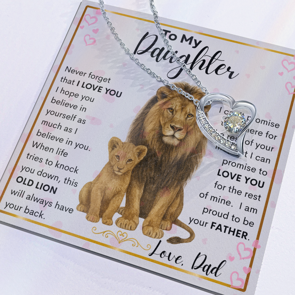 Gift for Daughter "Never Forget" Forever Love Necklace