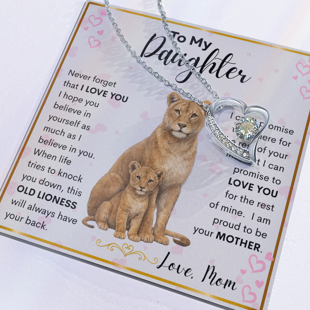 Gift for Daughter "Never Forget" Forever Love Necklace