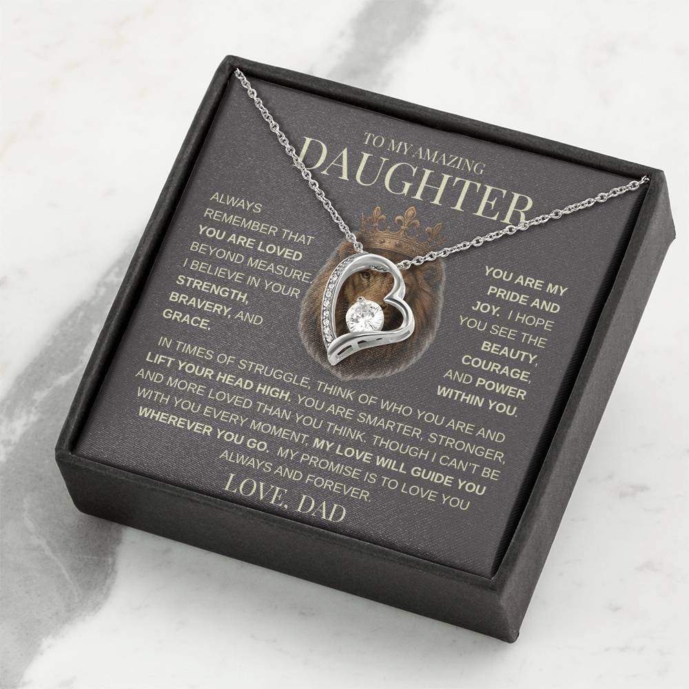 Gift For Daughter From "Never Forget That I Love You" Love Knot Necklace