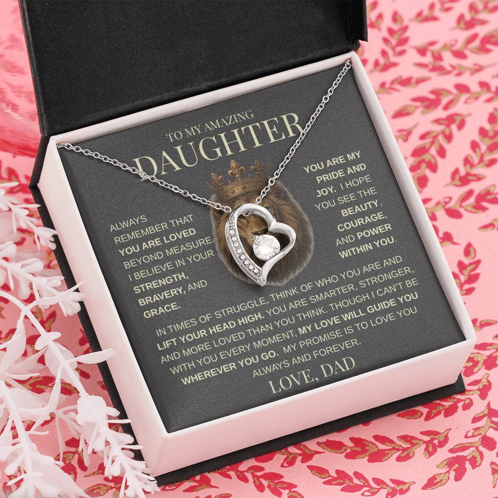 Gift For Daughter From "Never Forget That I Love You" Love Knot Necklace