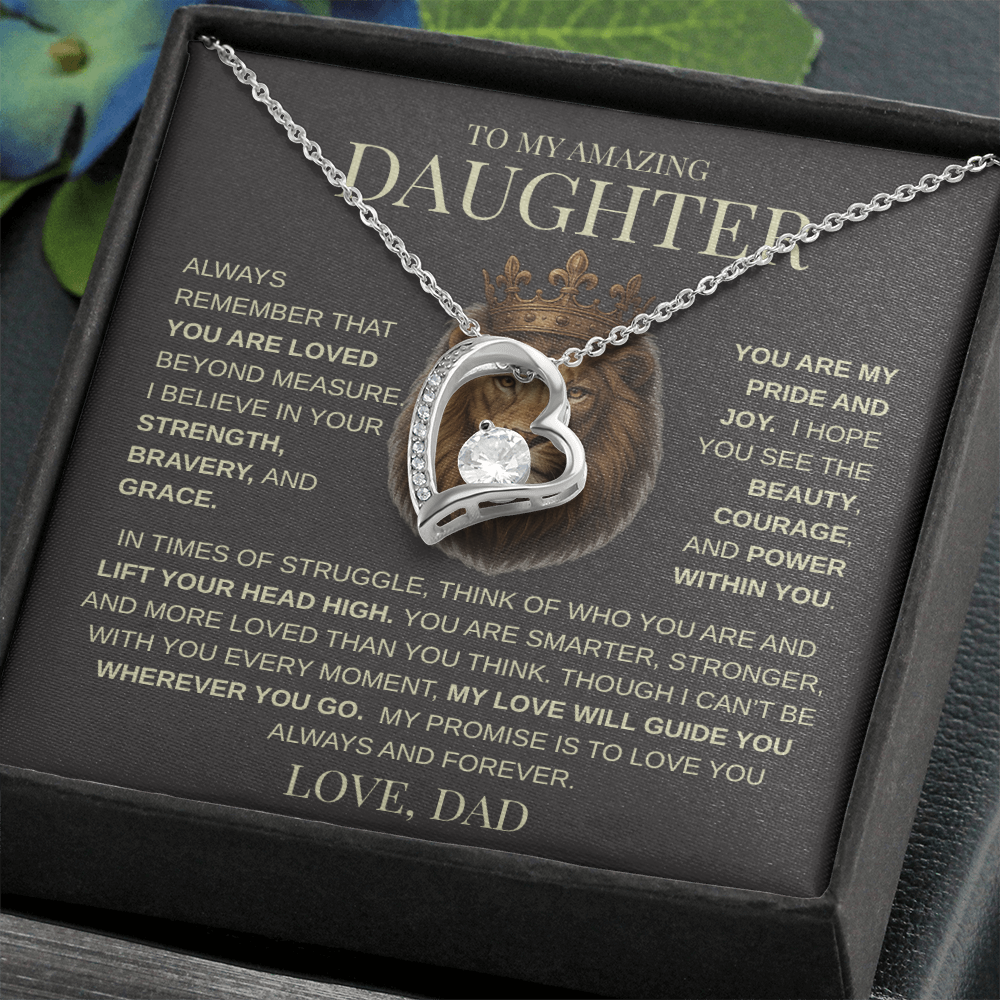 Gift For Daughter From "Never Forget That I Love You" Love Knot Necklace