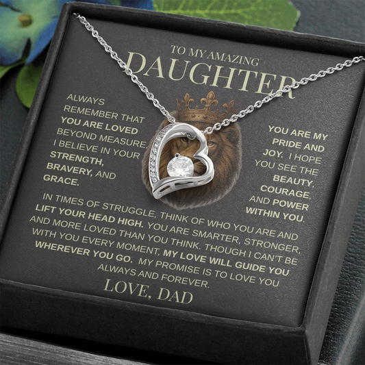 Gift For Daughter From "Never Forget That I Love You" Love Knot Necklace