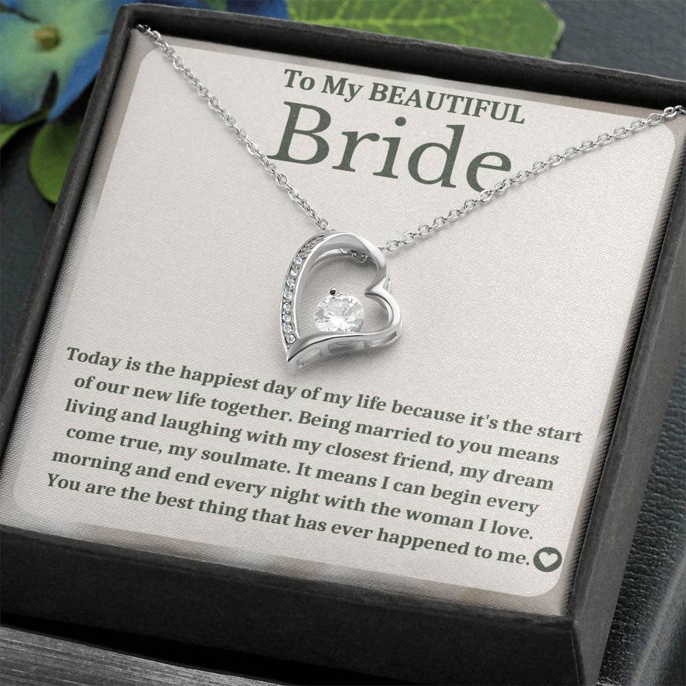 To My Bride - Bride Gift From Groom, Wedding Day Gift, Groom to Bride, Jewelry Gift from Groom to Bride, Beautiful Bride Necklace, To My Bride From Groom
