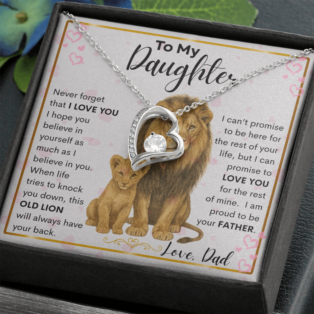 Gift for Daughter "Never Forget" Forever Love Necklace