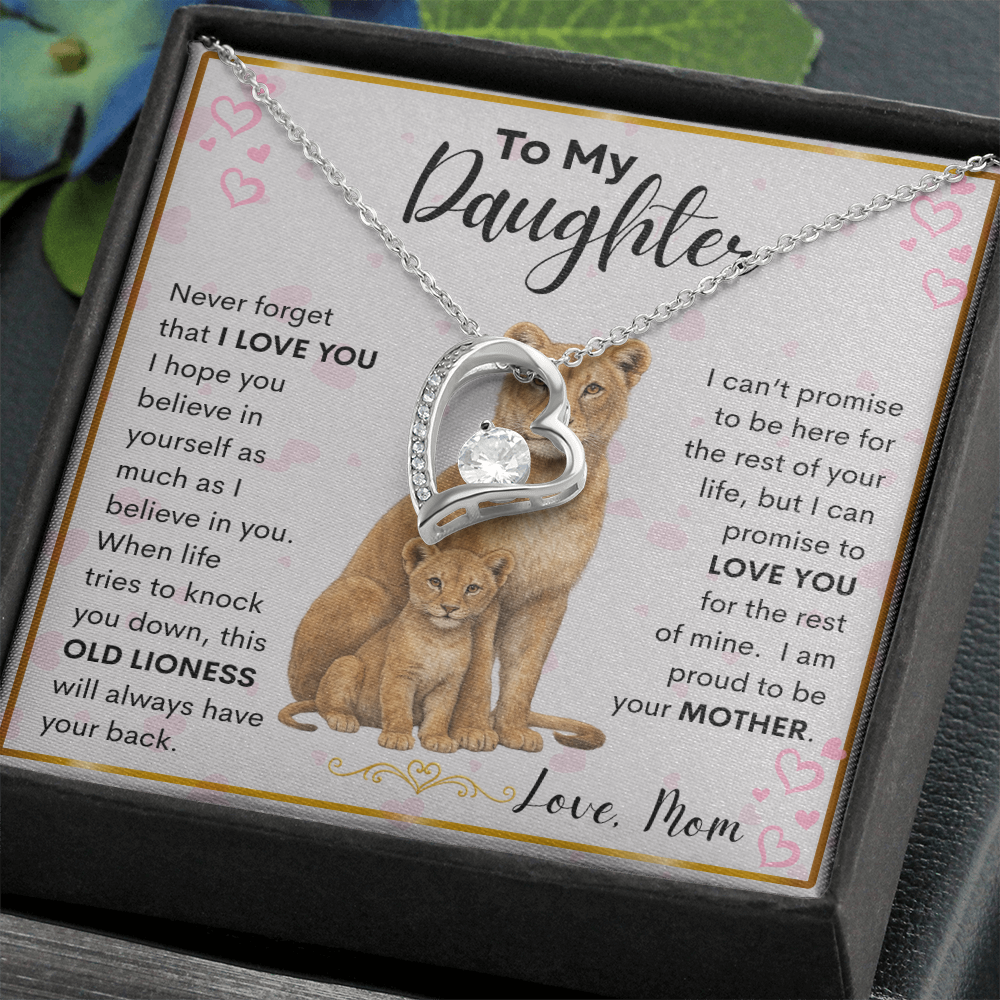 Gift for Daughter "Never Forget" Forever Love Necklace