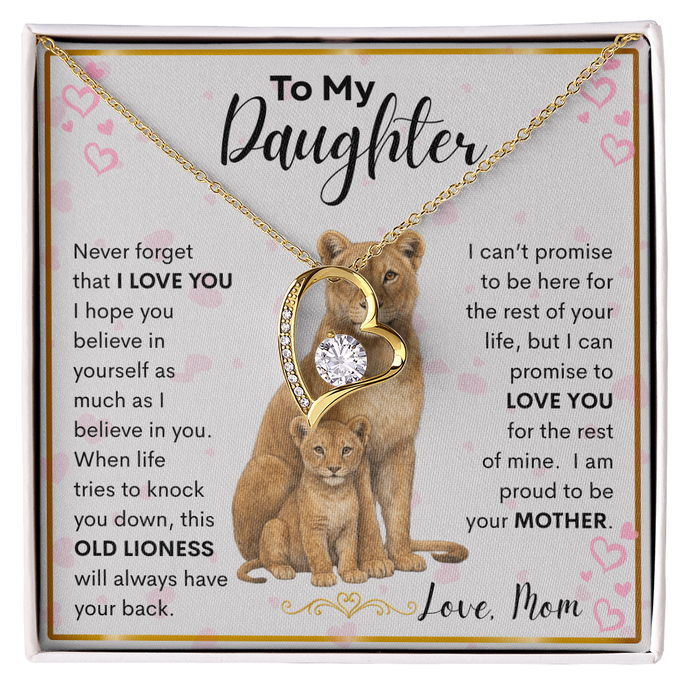 Gift for Daughter "Never Forget" Forever Love Necklace