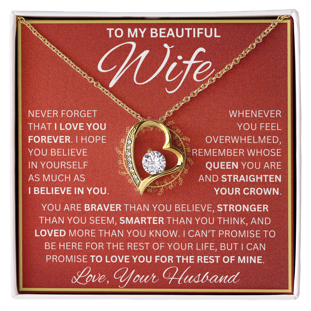 Gift for Wife "Never Forget I Love You" Love Knot Necklace