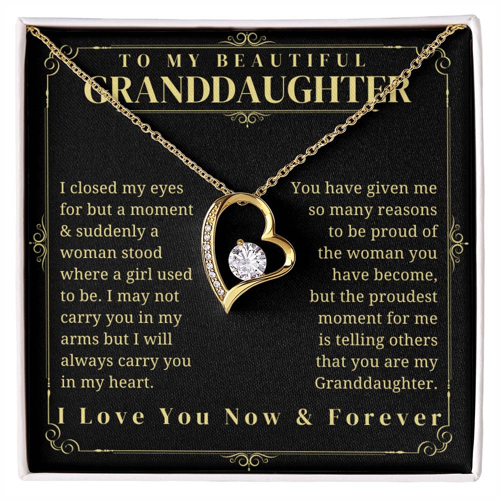 To My granddaughter - Granddaughter Gift - Granddaughter Necklace - Birthday Necklace - Graduation Gift - Gift from Grandma/Grandpa