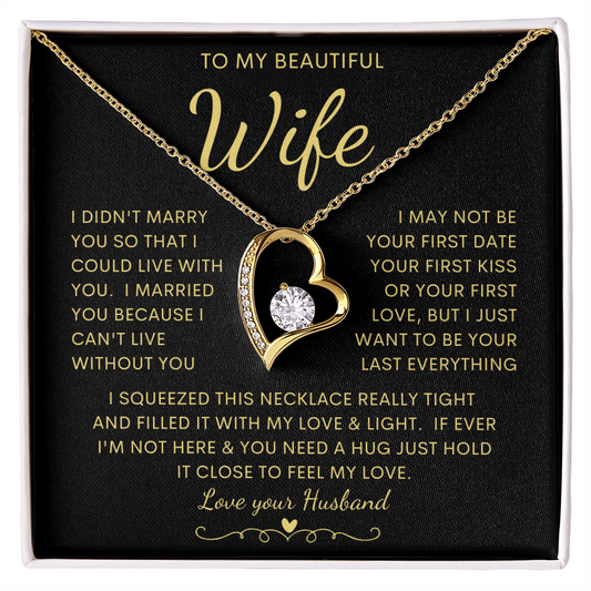 To My Beautiful Wife Forever Love Necklace