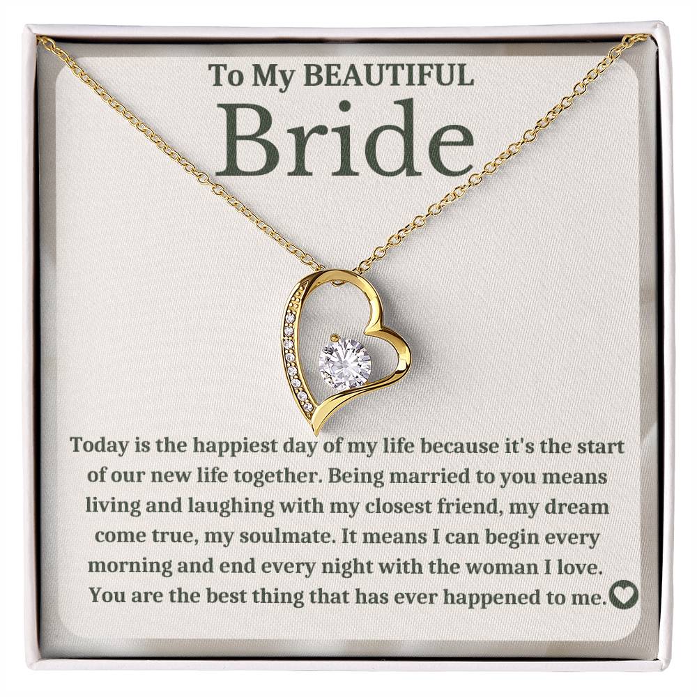 To My Bride - Bride Gift From Groom, Wedding Day Gift, Groom to Bride, Jewelry Gift from Groom to Bride, Beautiful Bride Necklace, To My Bride From Groom