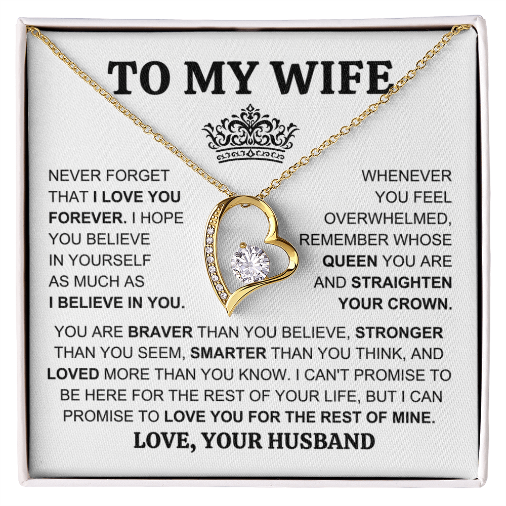 Gift for Wife "You Are My Queen" Forever Love Necklace