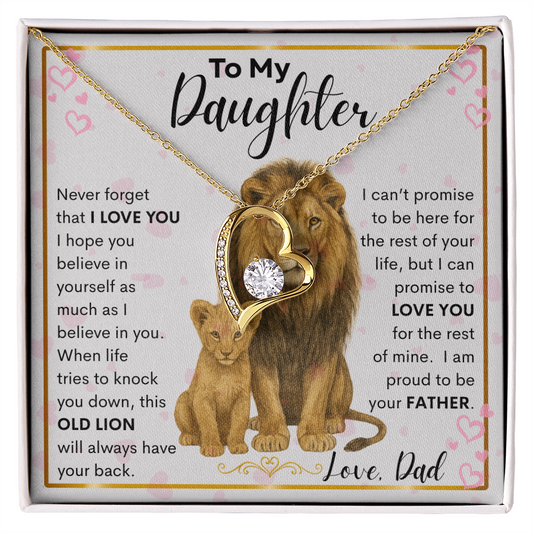 Gift for Daughter "Never Forget" Forever Love Necklace