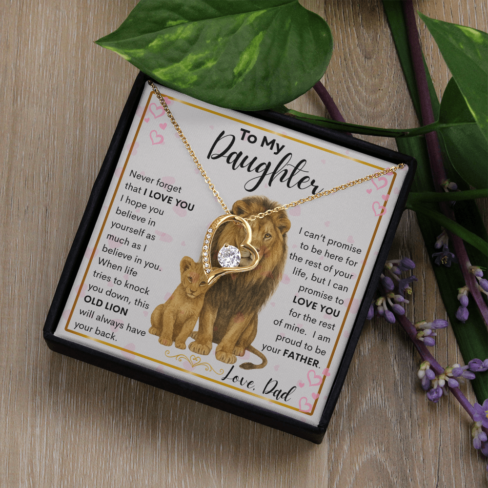 Gift for Daughter "Never Forget" Forever Love Necklace